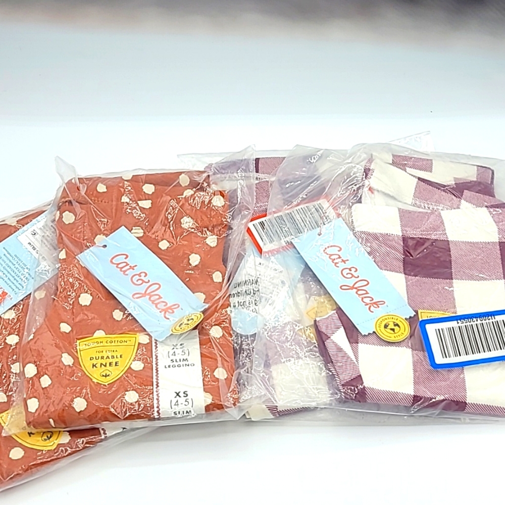 Cat & Jack Girls size XS 4-5 leggings Bundle of 4